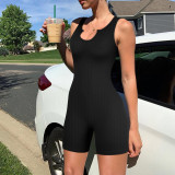 Women Solid Casual Knitting V neck Sleeveless Jumpsuit