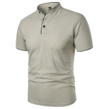 Men's Summer Solid Short Sleeve Polo T-shirt