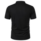 Men's Summer Solid Short Sleeve Polo T-shirt