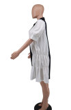 Women Loose Casual Color Block Dress