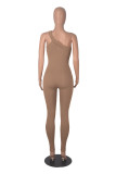 Quick-Drying Ribbed Yoga Jumpsuit One-Piece Sleeveless Stretch Tight Fitting Romper