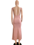 Women's Spring And Autumn Fashion Sexy Hollow Low Back Slim Bodycon Dress