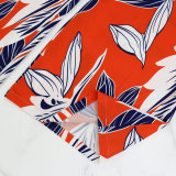 Women Printed Patchwork Irregular Short Sleeve Tie Jumpsuit