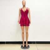 Women Sleeveless Backless Sequin Camisole Jumpsuit