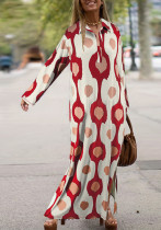 Plus Size Women Turndown Collar Long Sleeve Slit Loose Dress Plus Size Women Turndown Collar Long Sleeve Slit Loose Dress