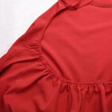 Plus Size Women Halter Neck Backless Loose Bohemian Solid Dress