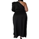 Summer Women Clothing Sexy Irregular Solid One Shoulder Sleeve Top