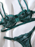 Women lace See-Through Sexy Lingerie two-piece set