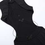 Women Sexy Backless Bow Dress