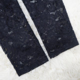 Women Sexy Lace Jumpsuit And Skirt Two-piece Set
