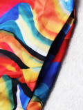 Summer Women Clothing Halter Neck Printed Sexy Backless Suspender Maxi Dress