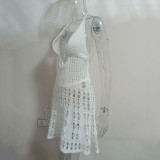 Women Summer Hollow Sexy Lace Holidays Knitting Dress
