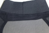 Women Solid Sexy Hollow Mesh Patchwork Bodycon Dress