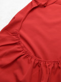 Plus Size Women Halter Neck Backless Loose Bohemian Solid Dress