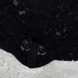 Women Sexy Lace Jumpsuit And Skirt Two-piece Set