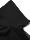 Women Summer Mesh Patchwork Sexy See-Through T-Shirt Mesh Dress
