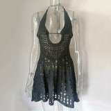 Women Summer Hollow Sexy Lace Holidays Knitting Dress