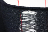Women Casual Ripped Backless Knitting Jumpsuit