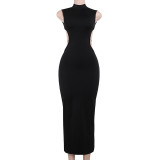 Women Sexy Backless Bow Dress