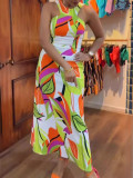 Women halter print dress