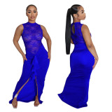 Women Sexy See-Through Lace Patchwork Mermaid Dress