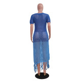Women gradient knitting beach skirt