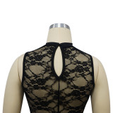 Women Sexy See-Through Lace Patchwork Mermaid Dress