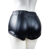 Women Summer Stretch Pu-Leather Casual Shorts