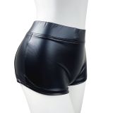 Women Summer Stretch Pu-Leather Casual Shorts