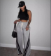 Fashion Casual Drawstring Stripes Women's Pants