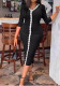 Women's Solid Color Lace V-Neck Slim Plus Size Dress