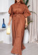Summer Fashion Bell Bottom Sleeve Breasted Belt Loose Long Dress