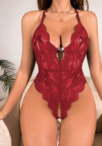 Sexy Strap Open Crotch Lace Bodysuit Lingerie