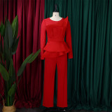 Long Sleeve Chic Mesh Patchwork Beading Slim Fit Formal Party Plus Size Jumpsuit