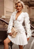 Summer Women embroidered sexy lace dress