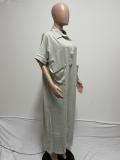 Women White Loose Short Sleeve Jumpsuit