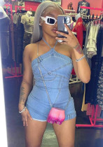 Women Halter Neck Backless Stretch Jumpsuit