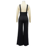 Women's Sexy Deep V Low Back Sleeveless Jumpsuit