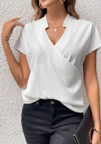 Fashion Casual Summer Slim Solid Color Short-Sleeved Tops T-Shirt