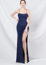 Luxury Strap Fishbone Slim Waist Evening Dress Luxury Strap Fishbone Slim Waist Evening Dress
