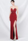Elegant Fishbone Strapless Slim Waist Slit Evening Dress