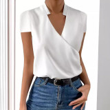 Fashion Casual Summer Slim Solid Color Short-Sleeved Tops T-Shirt