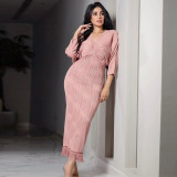 Women Jacquard Tassel Bodycon Dress