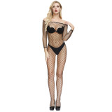 Sexy Lingerie Long-Sleeved Off-Shoulder Mesh Jumpsuit