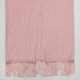 Women Jacquard Tassel Bodycon Dress