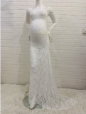 Women lace Off Shoulder dress long sleeve maternity dress