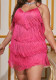 Women's Strap Tassels Plus Size Party Dress