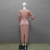 Women Jacquard Tassel Bodycon Dress