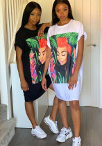 Women Print Casual Loose T-Shirt Dress Women Print Casual Loose T-Shirt Dress