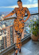 Women V Neck Puff Sleeve Chic Tie Casual Jumpsuit